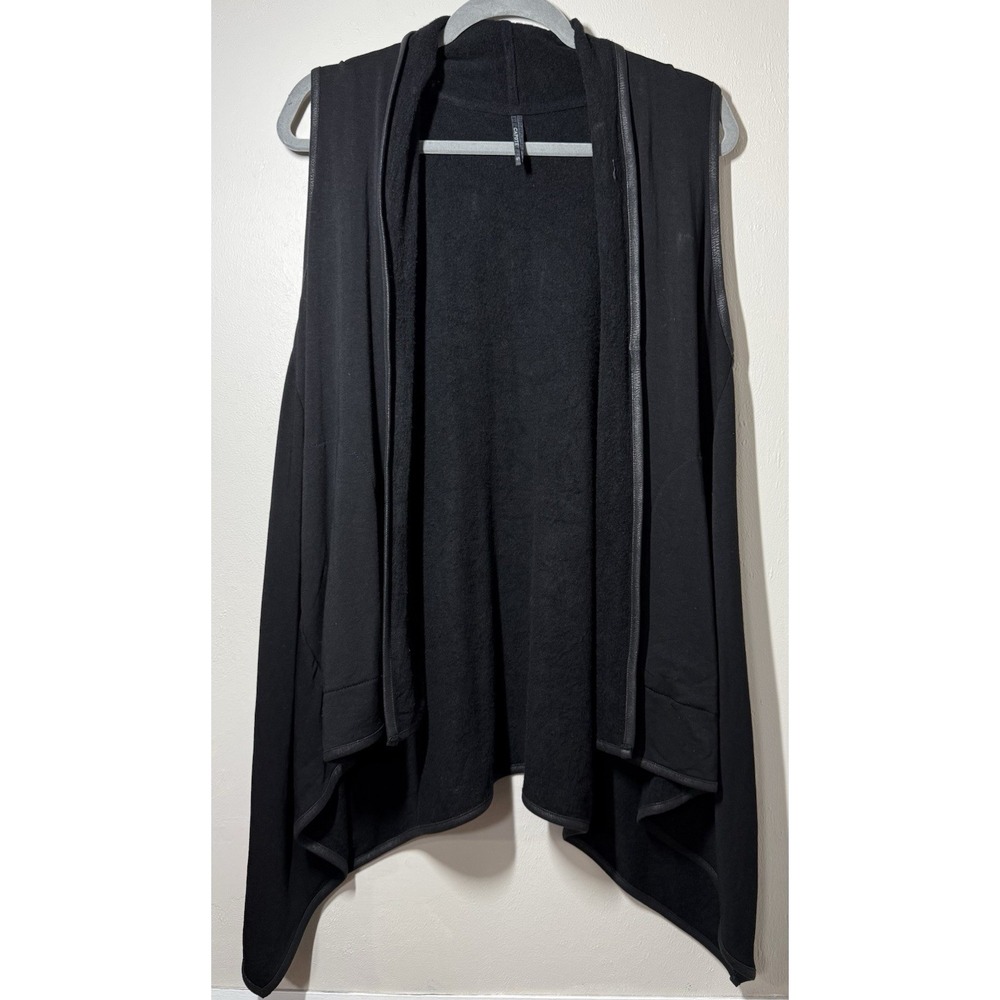 Capote Cardigan Sweater Vest Women's Size S Open Front Duster Black Pockets